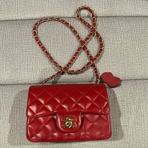 Beautiful authentic red Chanel bag